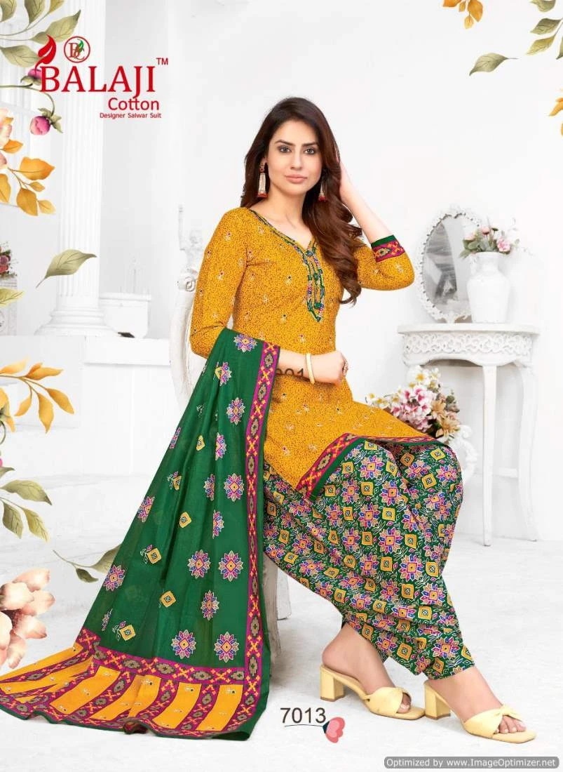 Balaji Rajwadi Patiyala Vol 7 Cotton Wholesale Salwar Suit Catalog — Wholesale Salwar Suits, MPA wholesale from Surat — Photo 9